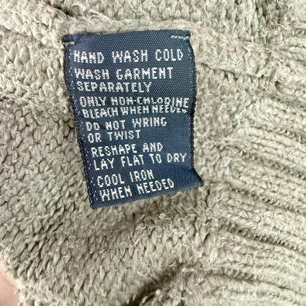 Vintage 90s Polo Ralph Lauren Sweater M Sage Green Cotton Knit Preppy Old Money